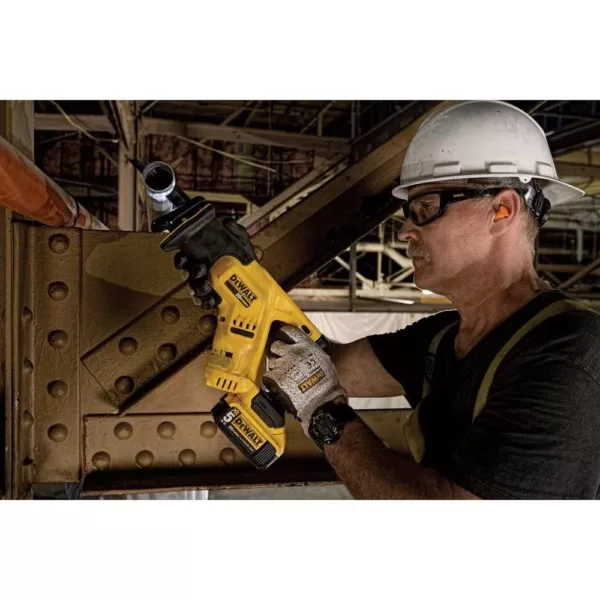 DEWALT 20-Volt MAX Lithium-Ion Cordless Compact Reciprocating Saw Kit with Battery 5Ah, Charger and Contractor Bag