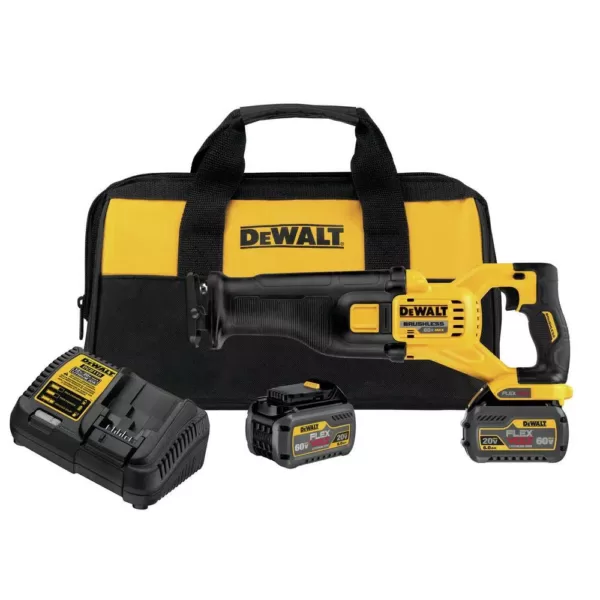 DEWALT FLEXVOLT 60-Volt MAX Cordless Brushless Reciprocating Saw with (2) FLEXVOLT 6.0Ah Batteries