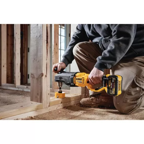 DEWALT FLEXVOLT 60-Volt MAX Cordless In-line 1/2 in. Stud & Joist Drill with E-Clutch & (1) FLEXVOLT 9.0Ah Battery