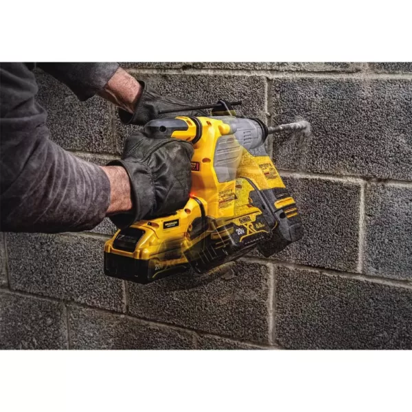 DEWALT 20-Volt MAX XR Cordless Brushless 1-1/8 in. SDS Plus L-Shape Rotary Hammer, (2) 20-Volt 6.0Ah Batteries & Charger