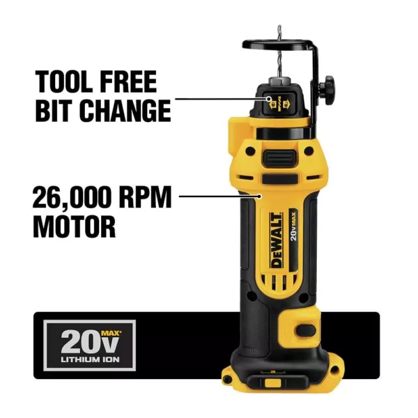 DEWALT 20-Volt MAX Cordless Drywall Cut-Out Tool with (2) 20-Volt Batteries 2.0Ah & Charger