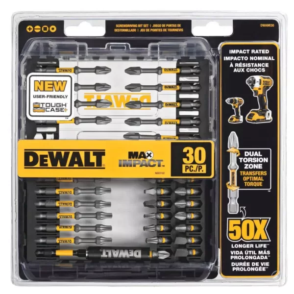 DEWALT MAX IMPACT Screwdriving Set (30-Piece) with MAX IMPACT Extractor Set (5-Piece)