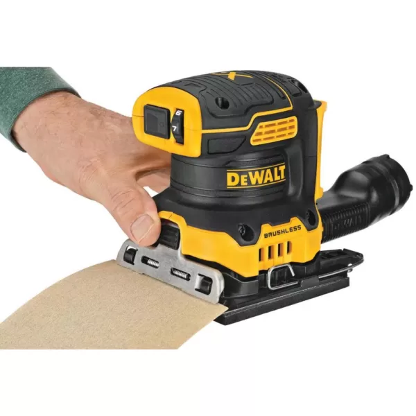 DEWALT 20-Volt MAX XR Cordless Brushless 1/4 Sheet Variable Speed Sander with (1) 20-Volt Battery 3.0Ah & Charger