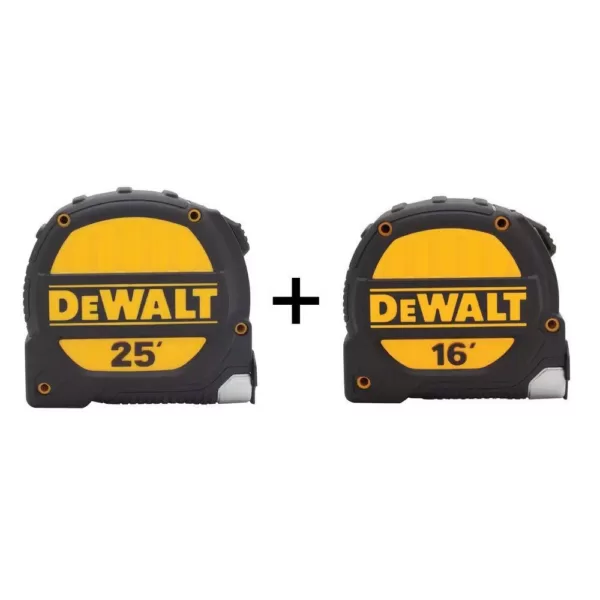 DEWALT 25 ft. and 16 ft. x 1-1/4 in. Tape Measure Set (2-Pack)