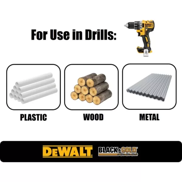 DEWALT 5/16 in. x 12 in. Black and Gold Drill Bit