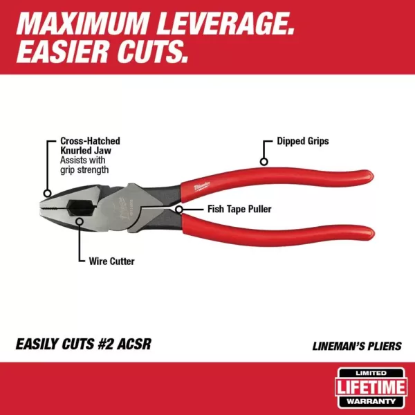 Milwaukee 9 in. High-Leverage Lineman Pliers