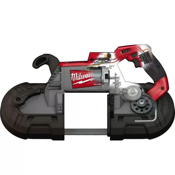 Milwaukee M18 FUEL 18-Volt 4-1/2 in./5 in. Lithium-Ion Brushless Cordless Grinder with Paddle Switch with Bandsaw and Batteries