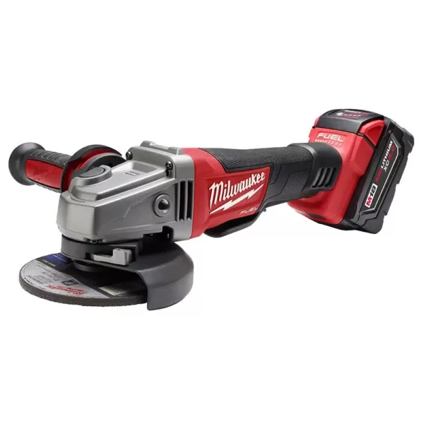 Milwaukee M18 FUEL 18-Volt Lithium-Ion Brushless Cordless 4-1/2 in./5 in. Grinder with Paddle Switch Kit One 5.0 Ah Batteries