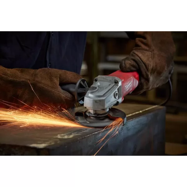 Milwaukee 11 Amp Corded 4-1/2 in. Small Angle Grinder Paddle Lock-On