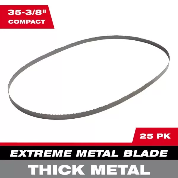 Milwaukee 35-3/8 in. 8/10 TPI Metal Compact Extreme Metal Cutting Band Saw Blade (25-Pack)