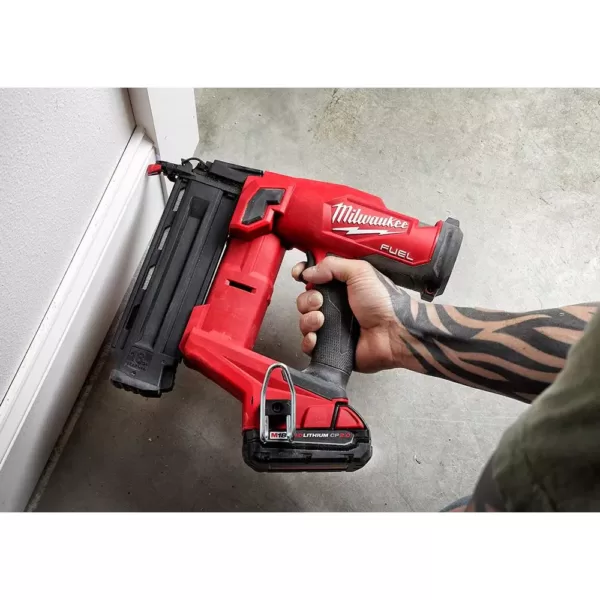 Milwaukee M18 FUEL 18-Volt 18-Gauge Lithium-Ion Brushless Cordless Gen II Brad Nailer and Tinted Performance Safety Glasses