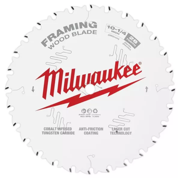 Milwaukee 10-1/4 in. x 28-Tooth Framing Circular Saw Blade