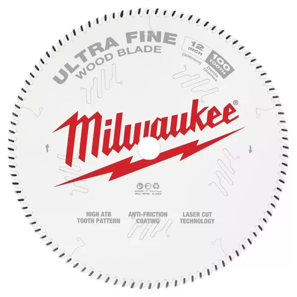 Milwaukee 12 in. x 100-Tooth Ultra Fine Finish Circular Saw Blade