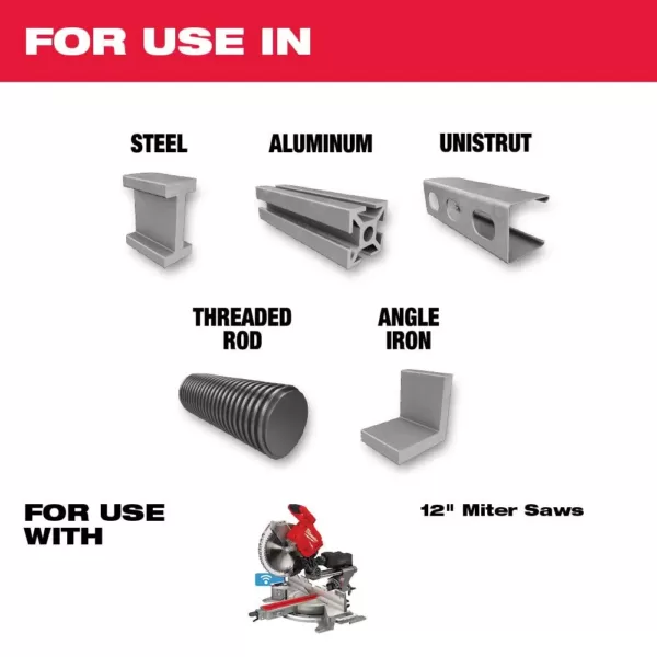 Milwaukee 12 in. x 60 Carbide Teeth Metal Cutting Circular Saw Blade