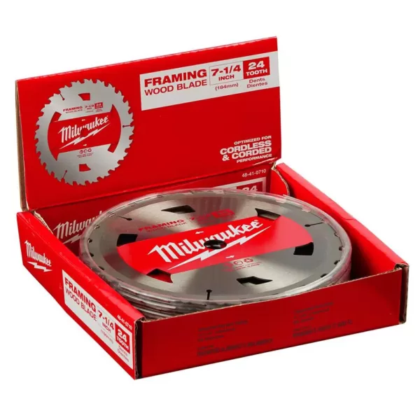 Milwaukee 7-1/4 in. 24 TPI Wood Cutting Framer Circular Saw Blades