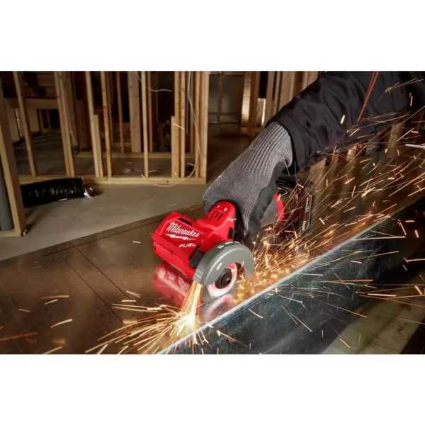 Milwaukee M12 FUEL 12-Volt 3 in. Lithium-Ion Brushless Cordless Cut Off Saw Kit W/ M12 3/8 in. Ratchet