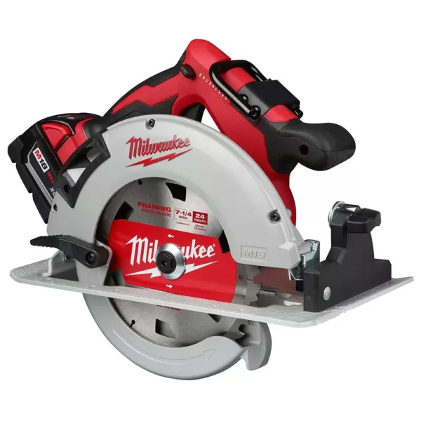 Milwaukee M18 18-Volt Lithium-Ion Brushless Cordless 7-1/4 in. Circular Saw Kit with 1 Battery 5.0Ah, Charger and Bag