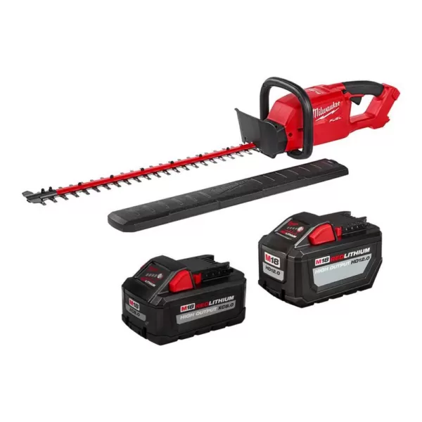 Milwaukee M18 FUEL 18-Volt Lithium-Ion Brushless Cordless Hedge Trimmer with 12 Ah and 8 Ah Batteries