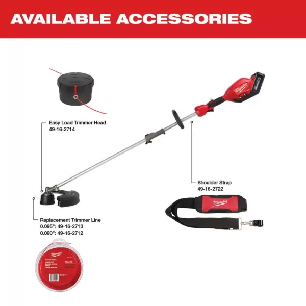 Milwaukee M18 FUEL 18-Volt Lithium-Ion Brushless Cordless String Trimmer w/ QUIK-LOK Attachment Capability W/ 8Ah & 6Ah Battery