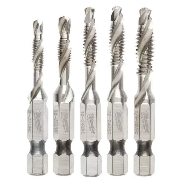 Milwaukee SHOCKWAVE SAE Steel Drill Tap Set (5-Piece)