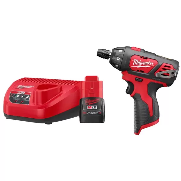 Milwaukee M12 12-Volt Lithium-Ion Cordless 1/4 in. Hex Screwdriver Kit with (1) 1.5Ah  Battery and Charger