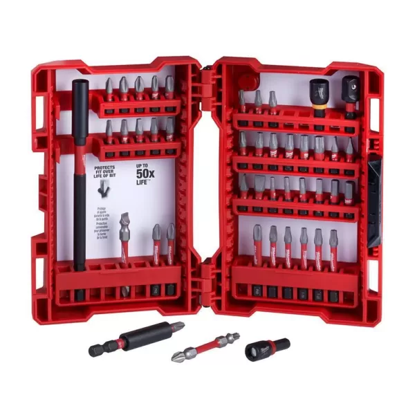 Milwaukee M12 12-Volt Lithium-Ion Cordless 1/4 in. Hex Screwdriver Kit with SHOCKWAVE Driver Bit Set (45-Piece)