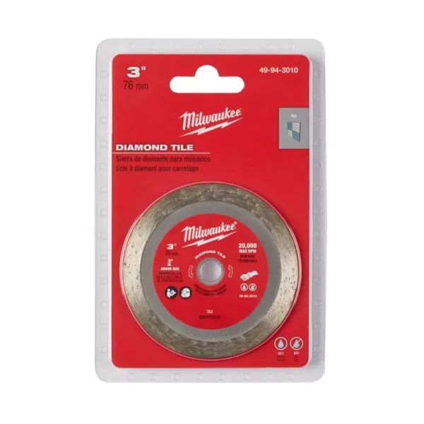 Milwaukee 3 in. Diamond Tile Blade