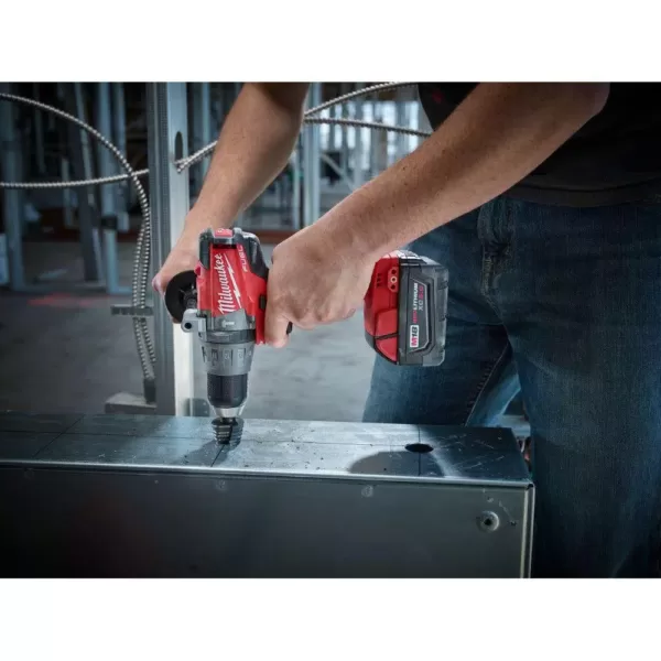 Milwaukee M18 FUEL 18-Volt Lithium-Ion Brushless Cordless 1/2 in. Hammer Drill/Driver w/ (2) 5.0Ah Batteries, Charger, Hard Case