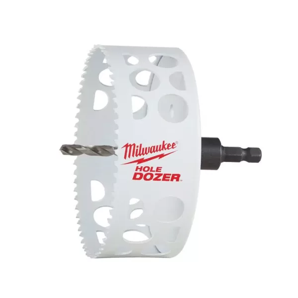 Milwaukee 6 in. Hole Dozer Bi-Metal Hole Saw with 3/8 in. Arbor and Pilot Bit