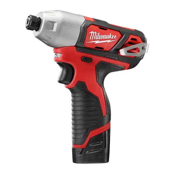 Milwaukee M12 12-Volt Lithium-Ion Cordless 1/4 in. Hex Impact and Multi-Tool Combo Kit with (1) 2.0Ah Battery and Charger