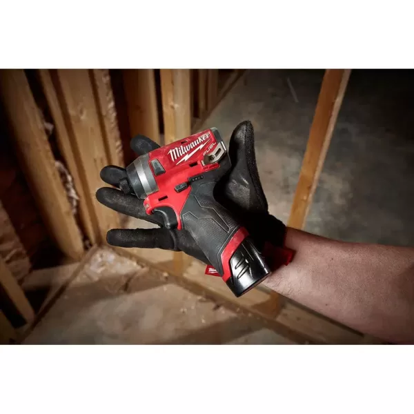 Milwaukee M12 FUEL 12-Volt Lithium-Ion Brushless Cordless 1/4 in. Hex Impact Driver Kit with Free M12 3/8 in. Ratchet