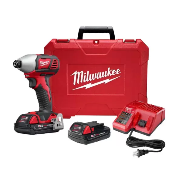 Milwaukee M18 18-Volt Lithium-Ion Cordless 1/4 in. 2-Speed Impact Driver Kit W/(2) 1.5Ah Batteries, Charger, Hard Case