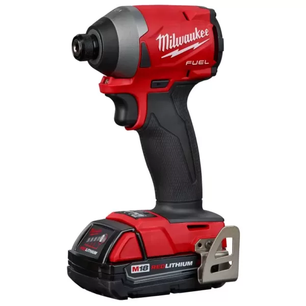 Milwaukee M18 FUEL 18-Volt Lithium-Ion Brushless Cordless 1/4 in. Hex Impact Driver Kit W/(2) 2.0Ah Batteries, Charger, Hard Case