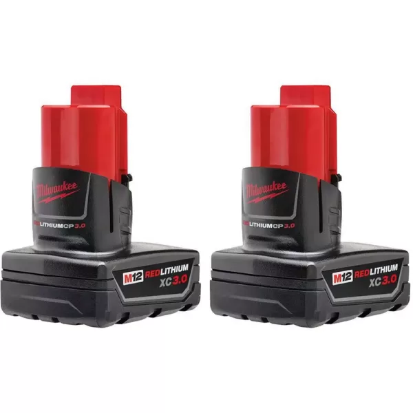 Milwaukee M12 FUEL 12-Volt Lithium-Ion Brushless Cordless Stubby 3/8 in. and 1/2 in. Impact Wrenches with two 3.0 Ah Batteries