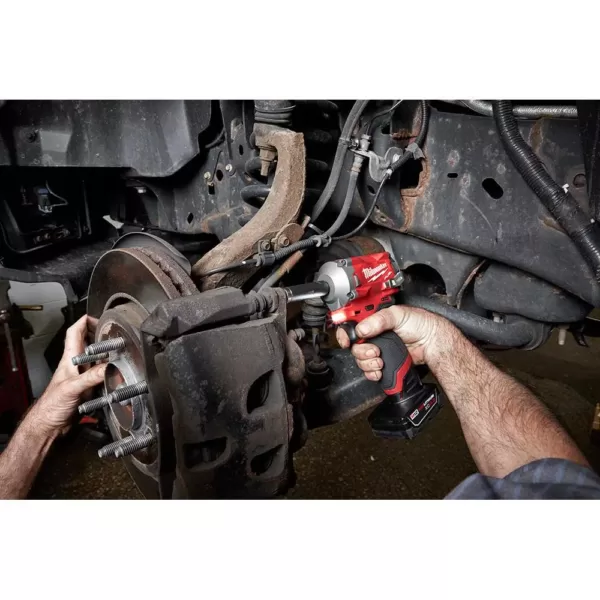 Milwaukee M12 FUEL 12-Volt Stubby 3/8 in. Lithium-Ion Brushless Cordless Impact Wrench with M12 2.0Ah Battery