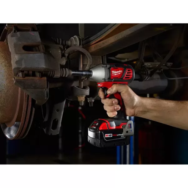 Milwaukee M18 18-Volt Lithium-Ion Cordless 3/8 in. Impact Wrench W/ Friction Ring W/ M18 Starter Kit (1) 5.0Ah Battery & Charger