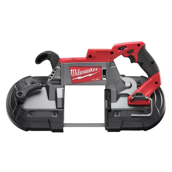 Milwaukee M18 FUEL 18-Volt 1/2 in. Lithium-Ion Brushless Cordless Impact Wrench w/ Friction Ring & Bandsaw w/ Two 6.0Ah Batteries