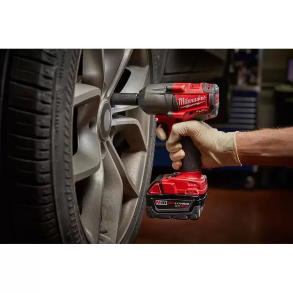 Milwaukee M18 FUEL 18-Volt Lithium-Ion Mid Torque Brushless Cordless 3/8 in. Impact Wrench W/ Friction Ring W/(2) 2.0Ah Batteries