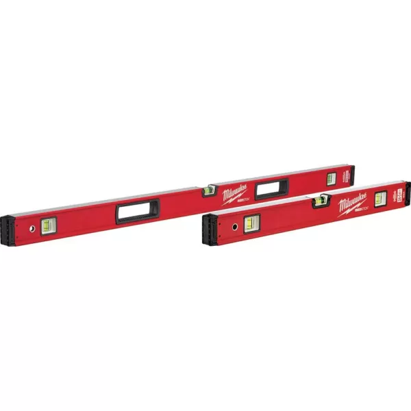 Milwaukee 10 in. / 24 in. / 48 in. REDSTICK Box and Torpedo Level Set