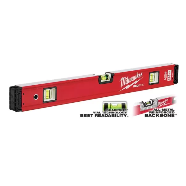 Milwaukee 24 in./48 in. REDSTICK Box Level Set