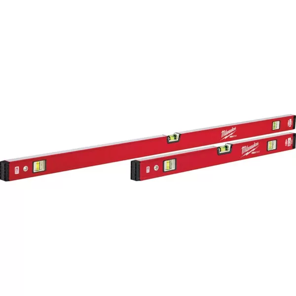 Milwaukee 24 in./48 in. REDSTICK Magnetic Compact Box Level Set with 10 in. 360-Degree Locking Die Cast Torpedo Level