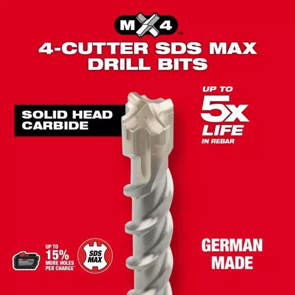 Milwaukee 1-1/8 in. x 21 in. MX4 SDS-MAX Carbide Bit