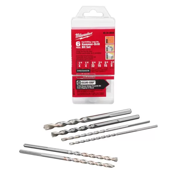 Milwaukee Carbide Hammer Drill Bit Set (6-Piece)