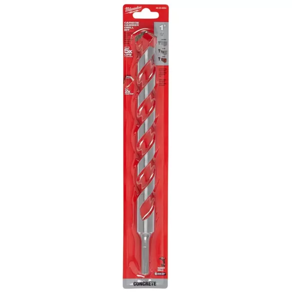 Milwaukee 1 in. x 10 in. x 12 in. Carbide Hammer Drill Bit