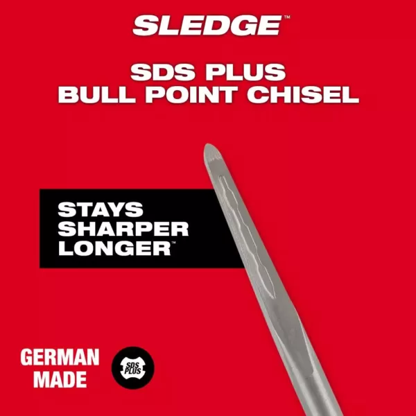 Milwaukee 10 in. SDS-Plus SLEDGE Steel Demo Bull Point Chisel