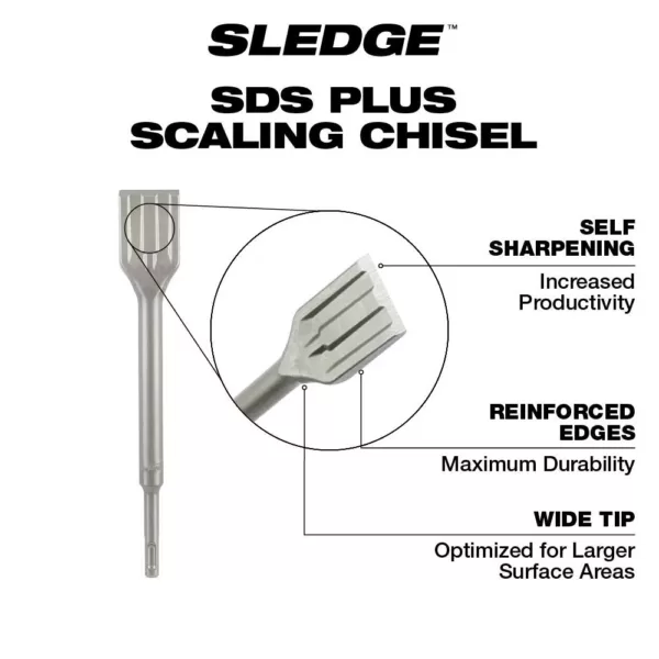 Milwaukee 1-1/2 in. x 10 in. SDS-Plus SLEDGE Steel Scaling Chisel