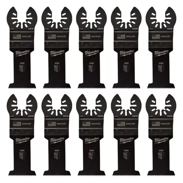 Milwaukee 1-3/8 in. High Carbon Steel Universal Fit Wood Cutting Oscillating Multi-Tool Blade (10-Pack)