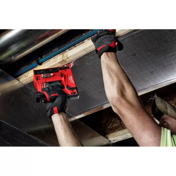 Milwaukee M12 12-Volt Lithium-Ion Cordless 3/8 in. Crown Stapler and Multi-Tool Combo Kit with (1) 2.0Ah Battery and Charger