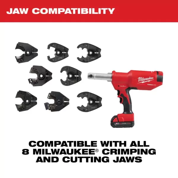 Milwaukee M18 18-Volt Lithium-Ion Cordless FORCE LOGIC 6-Ton Pistol Utility Crimping Kit with BG-D3 Jaws and 2 Batteries