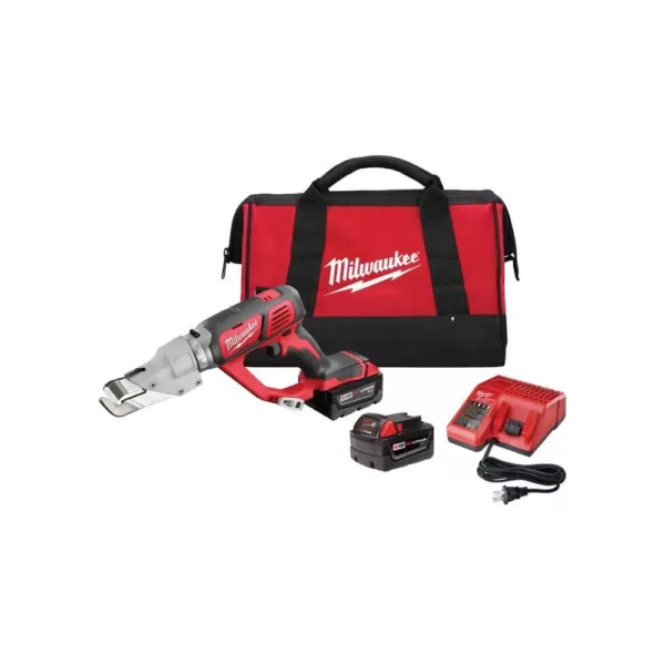 Milwaukee M18 18-Volt Lithium-Ion Cordless 18-Gauge Single Cut Metal Shear Kit W/(2) 3.0Ah Batteries, Charger, Tool Bag